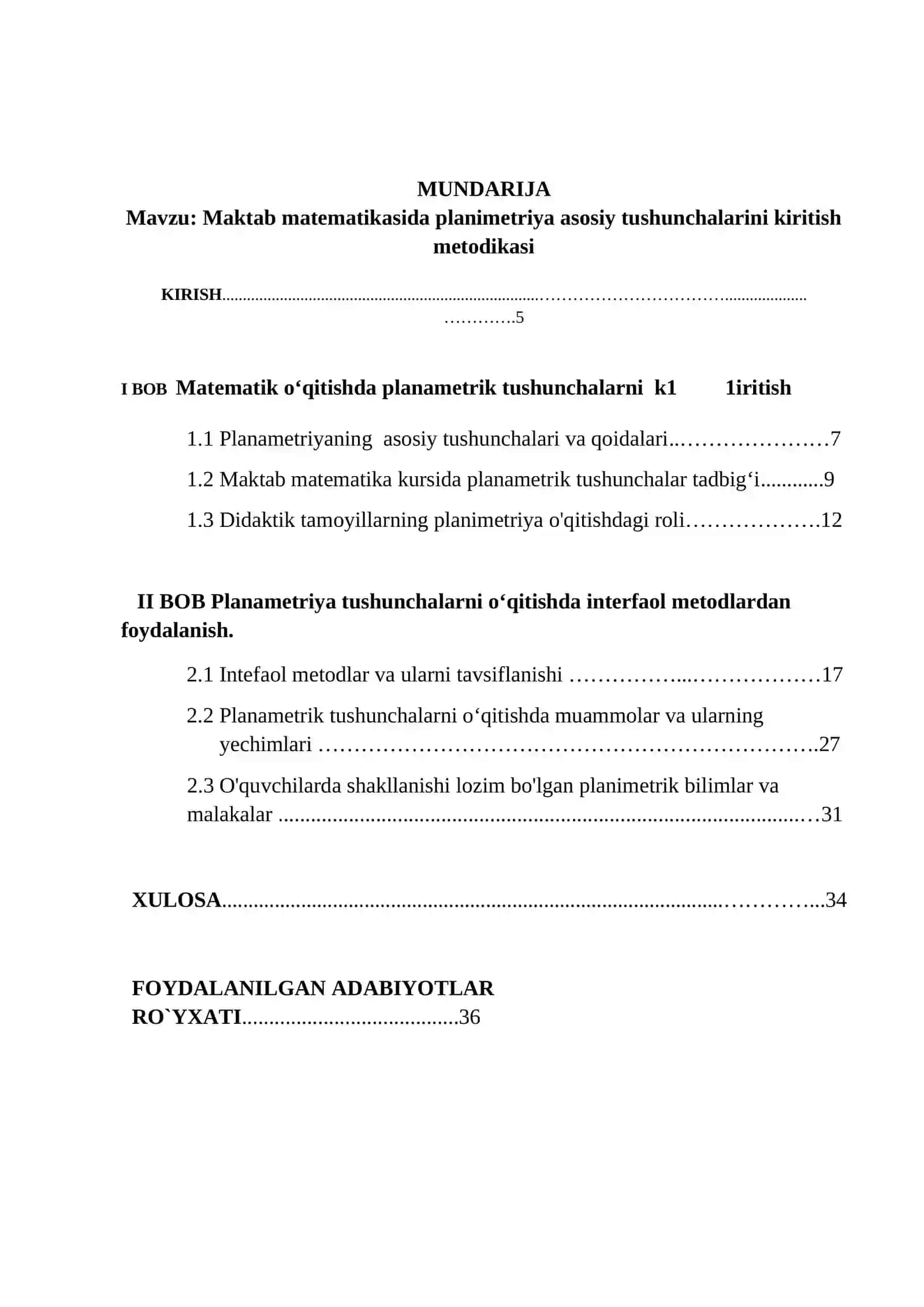 Maktab matematikasida planimetriya asosiy tushunchalarini kiritish metodikasi 4