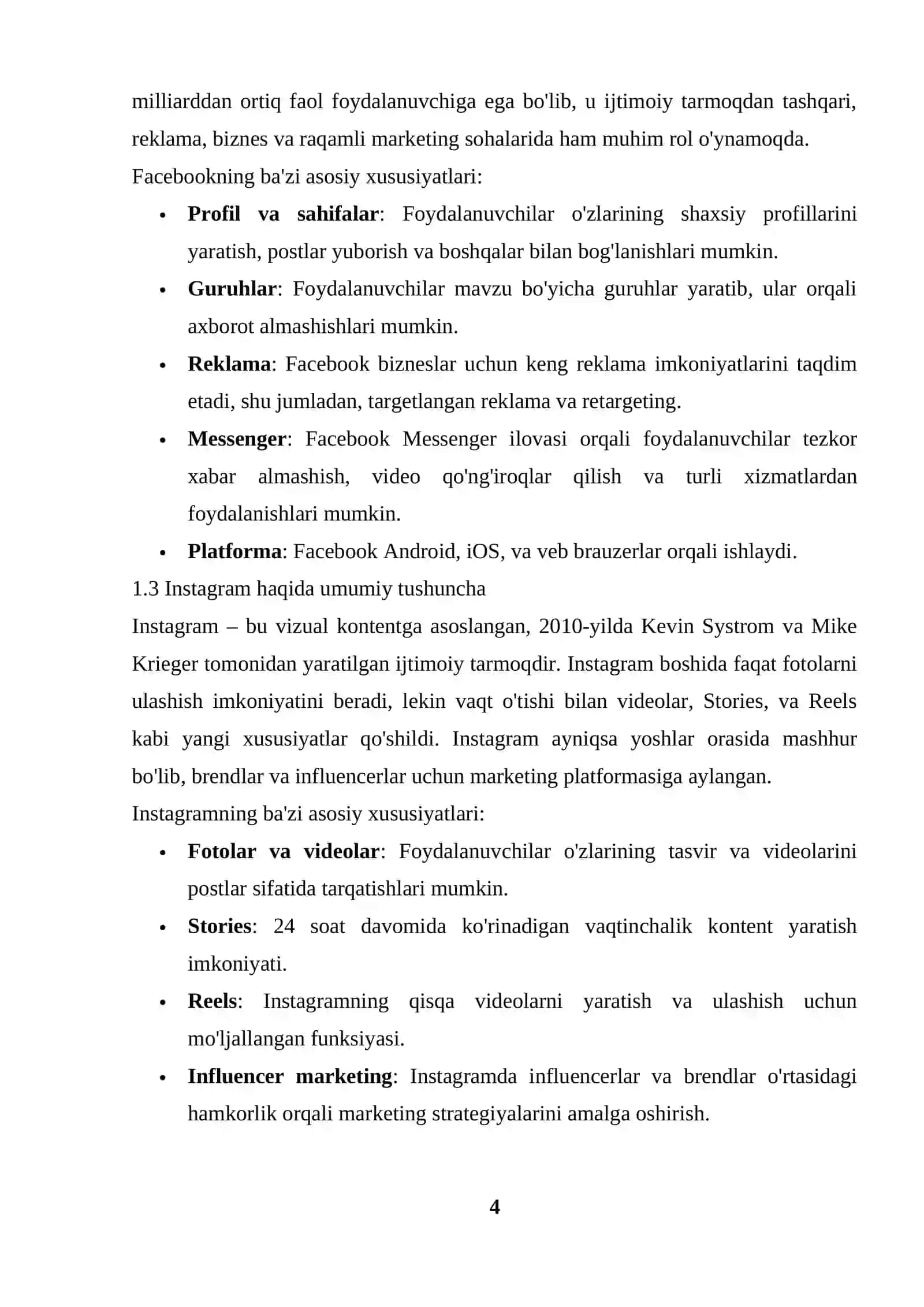 Telegram, Fasebook, Instagramlarni tushunchalari va qiyosiy tahlili 4