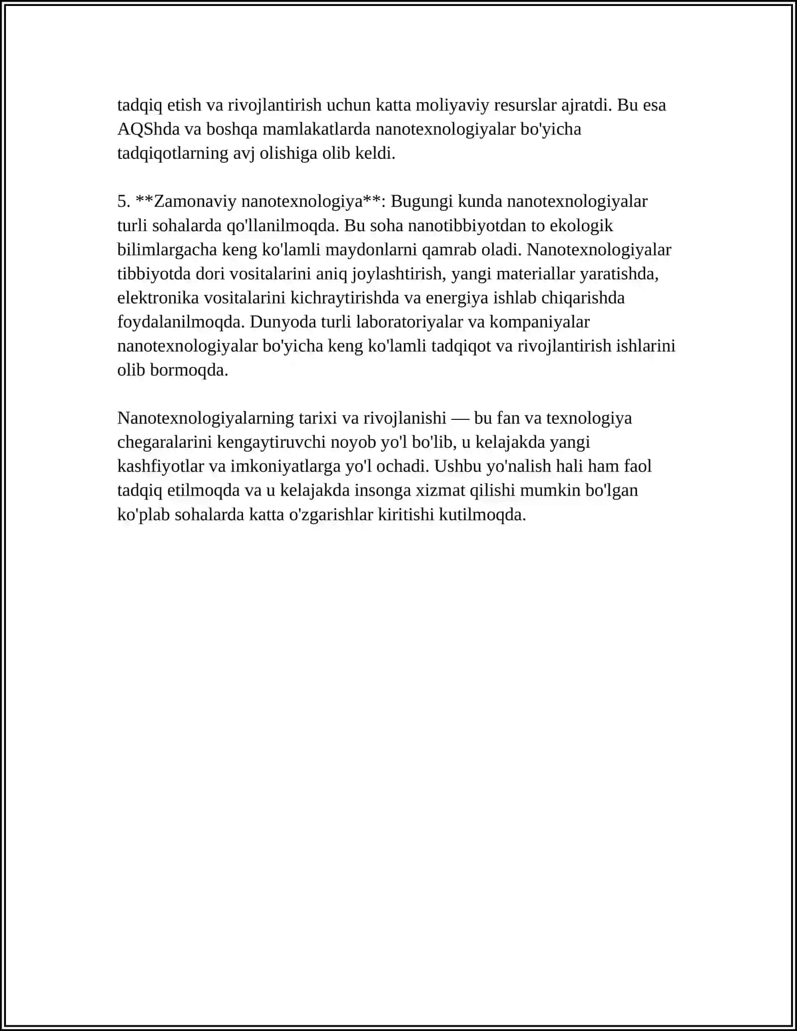 NANOTEXNALOGIYALAR HAQIDA MALUMOT 4