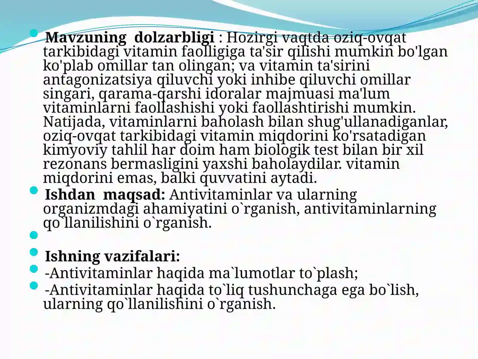 Biokimyo va molekulyar biologiya fanidan KURS ISHI 4