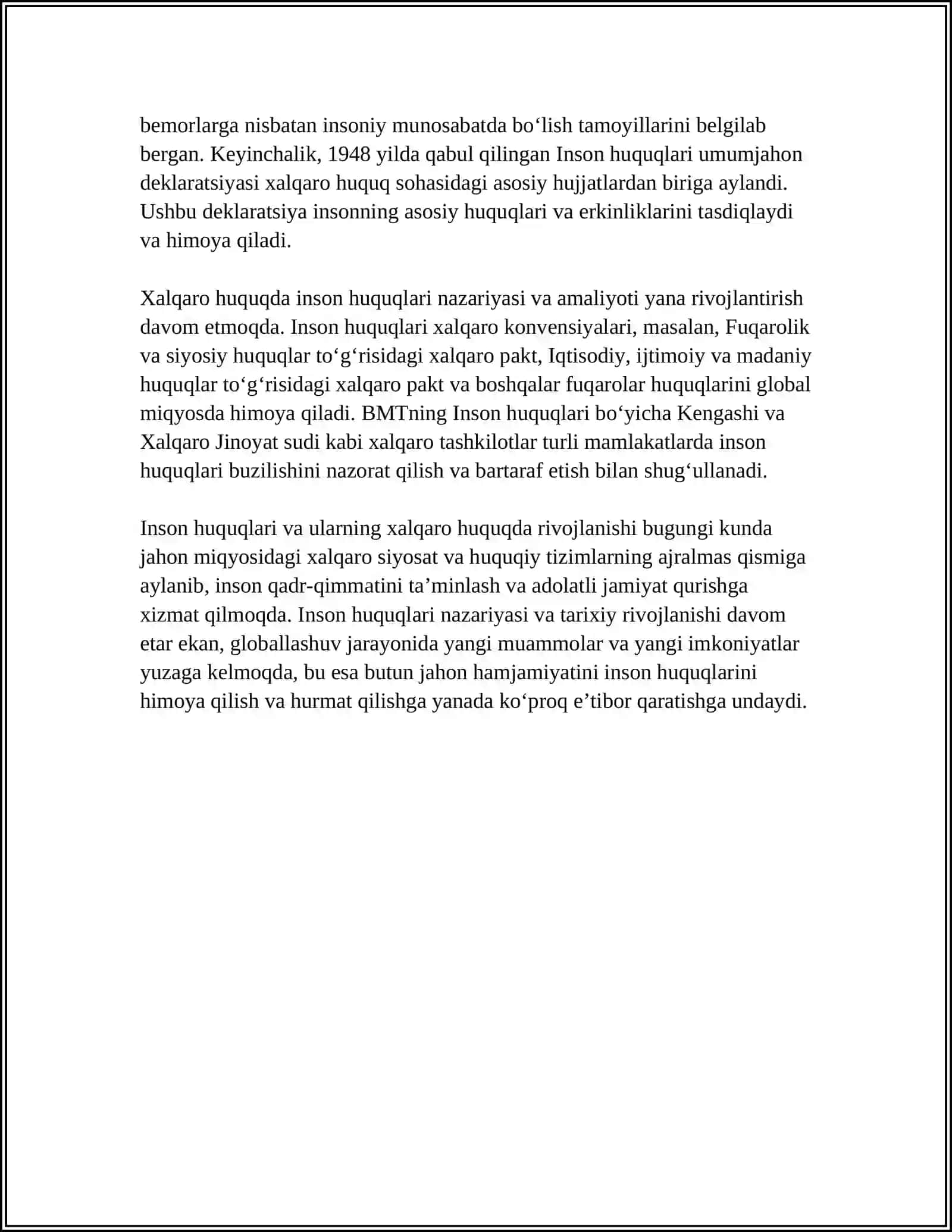INSON HUQUQLARI VA XALQARO HUQUQNING RIVOJLANISHI 4