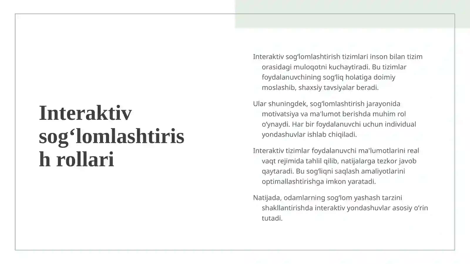 Zamonaviy sogʻlomlashtirish tizimlari 4
