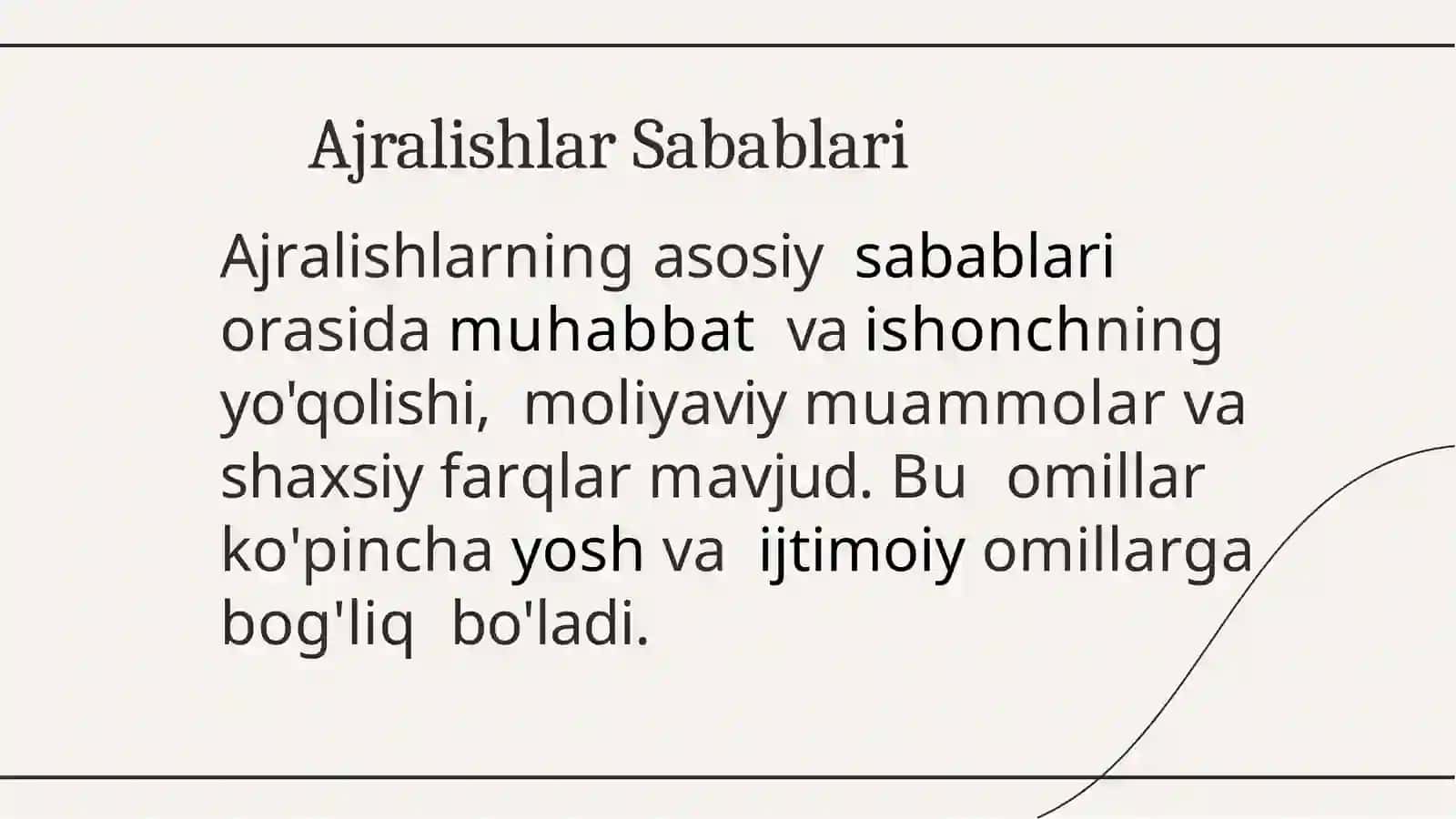 Slayd: Zamonaviy jamiiyatda ajralishlar va uning oqibatlari 4