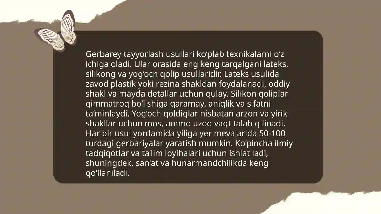 Gerbarey tayyorlash va tayyorlash usullari 4