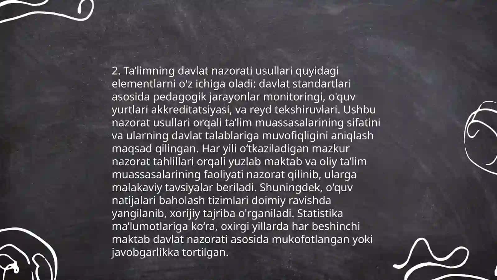Taʼlim toʻgʻrisidagi qonunning tuzilishi va umumiy mohiyatini klaster usulida tahlil qilish 4