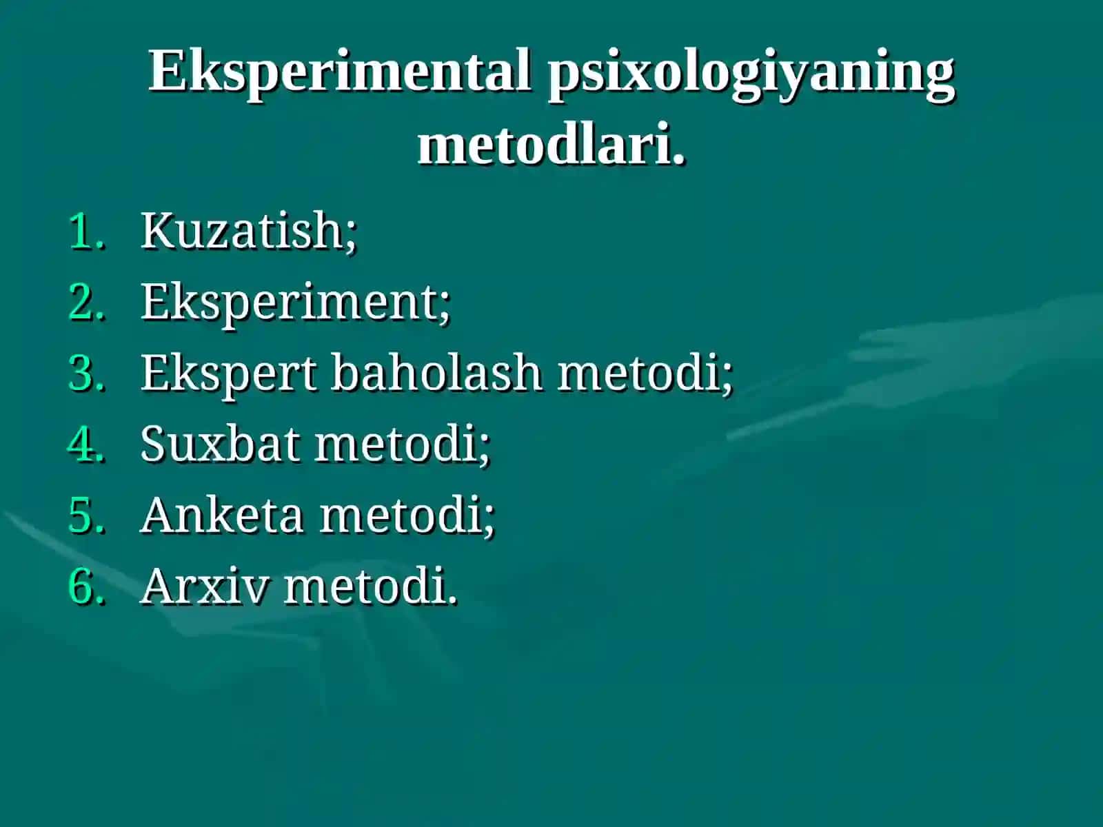 Psixologiyaning eksperimental asoslari 4