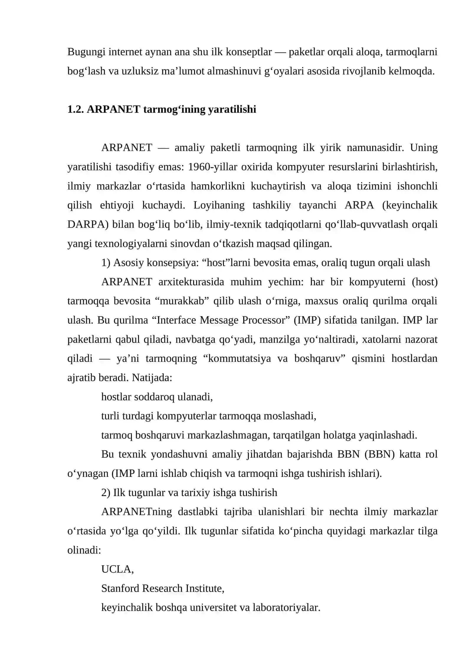 Kompyuter tarmoqlarining rivojlanish evolyutsiyasi 4