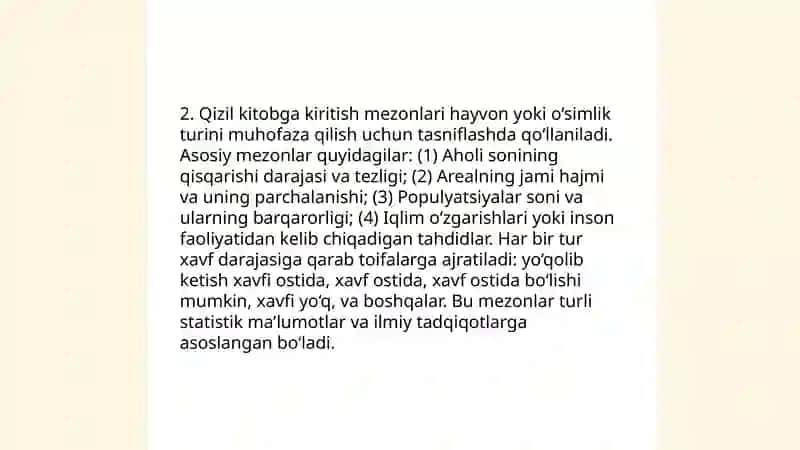 Oʻzbekiston Respublikasi "Qizil kitobi" va uning ahamiyati 4