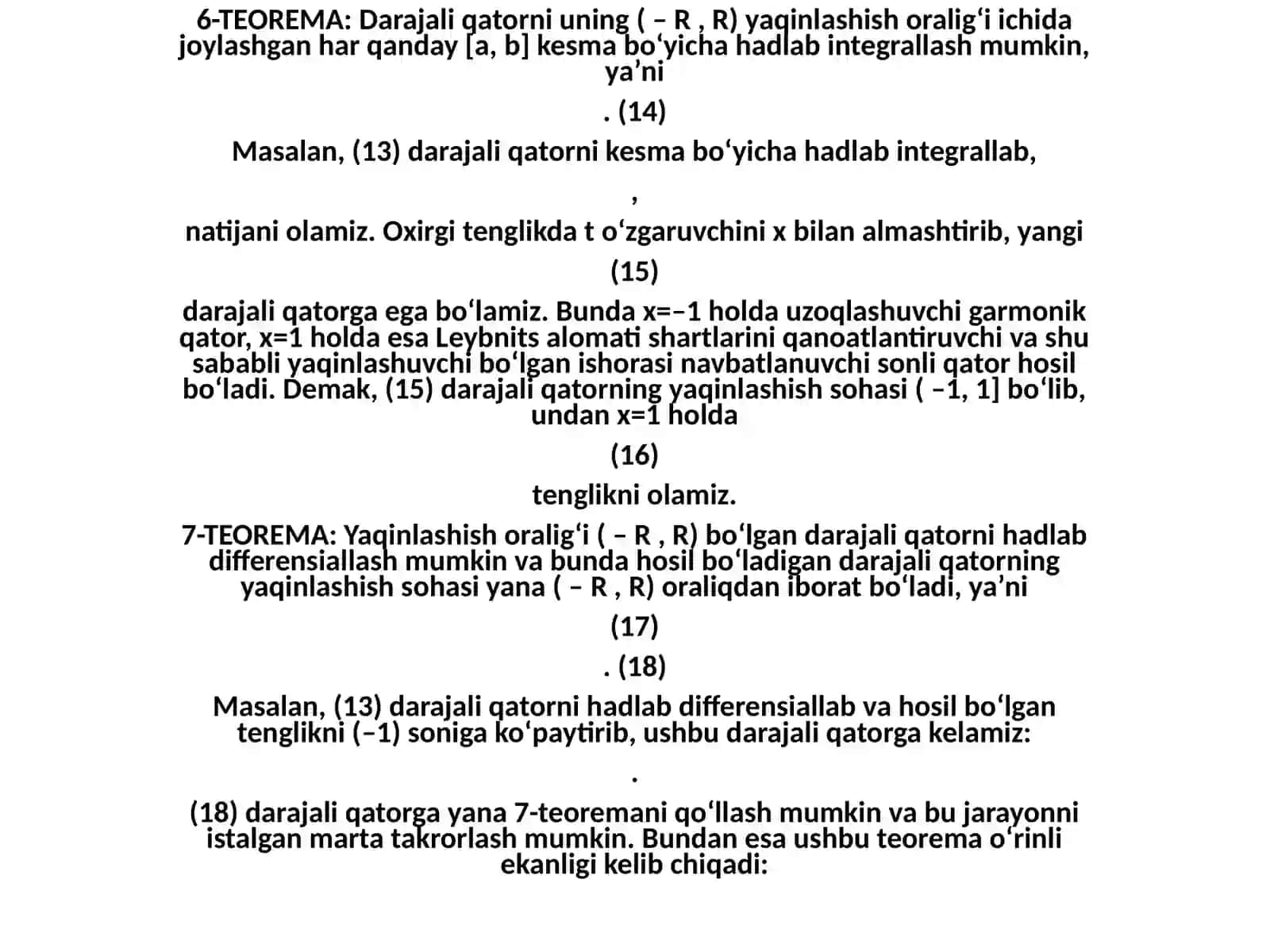 Darajali qator xossalari 4