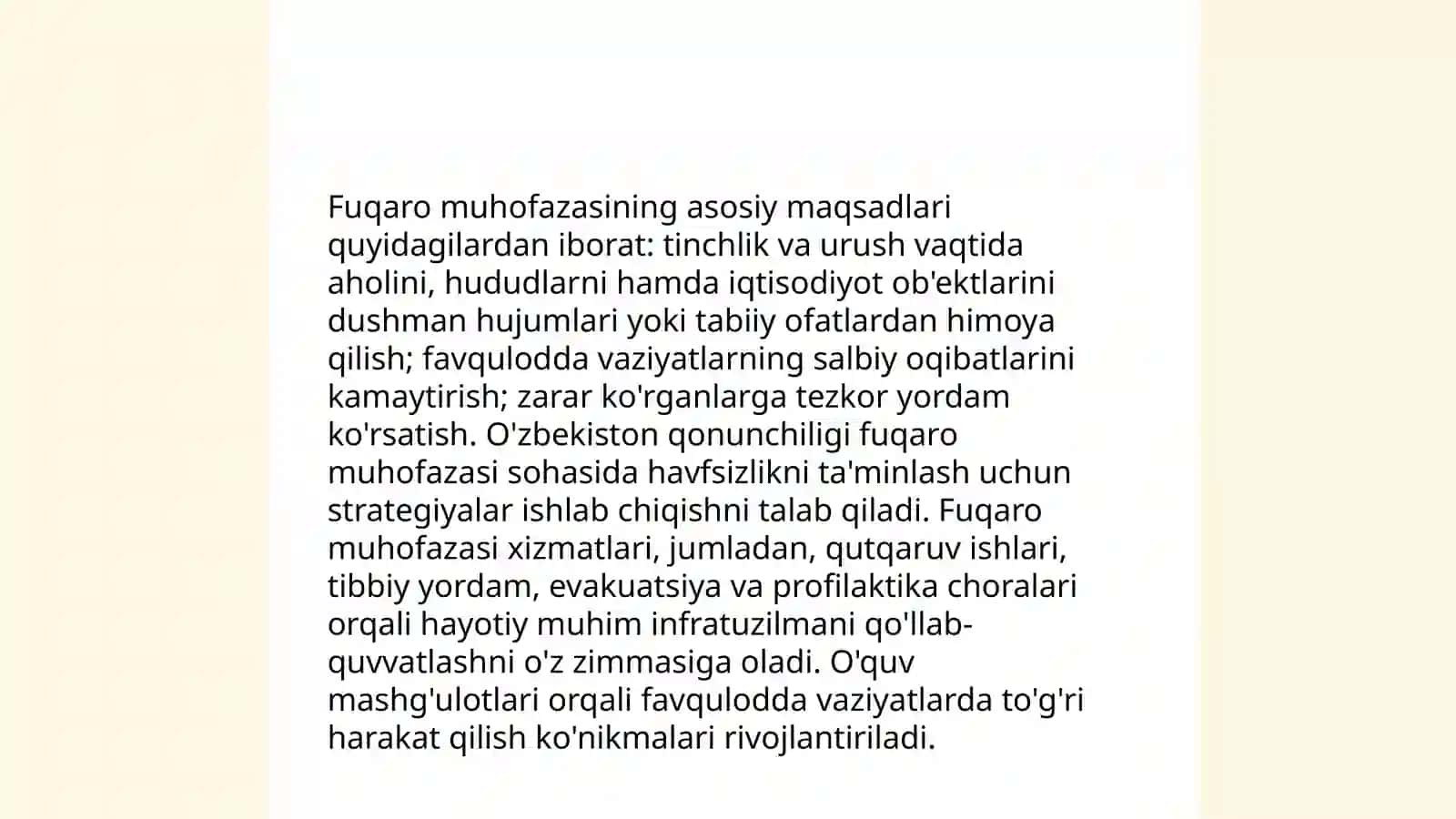 Favqulodda vaziyatlarda fuqaro muhofazasi, shovqin ularning turlari 4