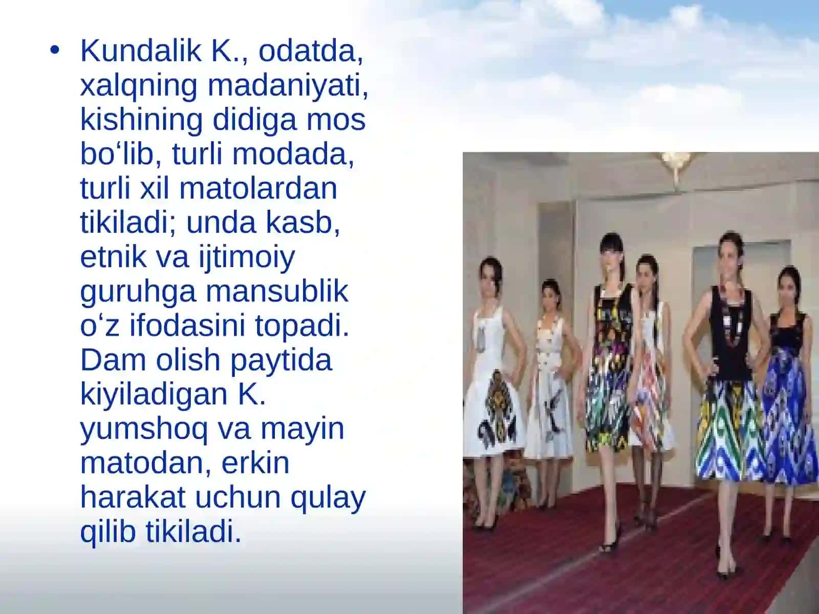 Kiyim Kechak va Oyoq Kiyimni Ta`mirlash va Tayyorlash Bo`yicha Xizmatlarning Tasnifi 4