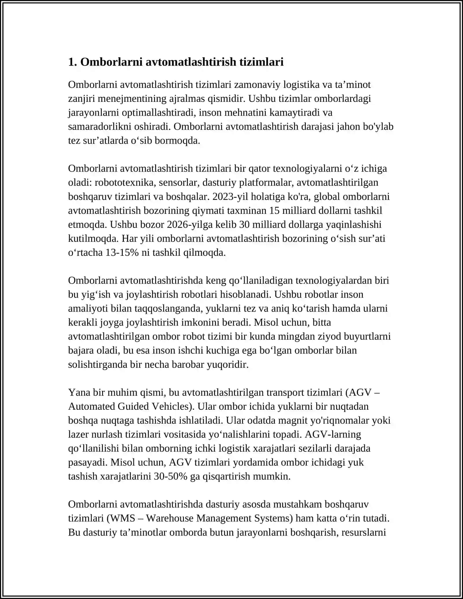 SAQLASH OMBORLARIDA FOYDALANADIGAN USKUNA VA TEXNIKALAR TURLARI 4