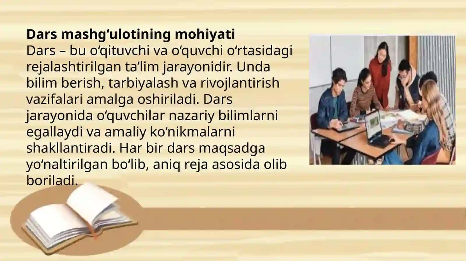 Darsda va darsdan tashqari mashgulot turlari va ularning shakllari turi. 4