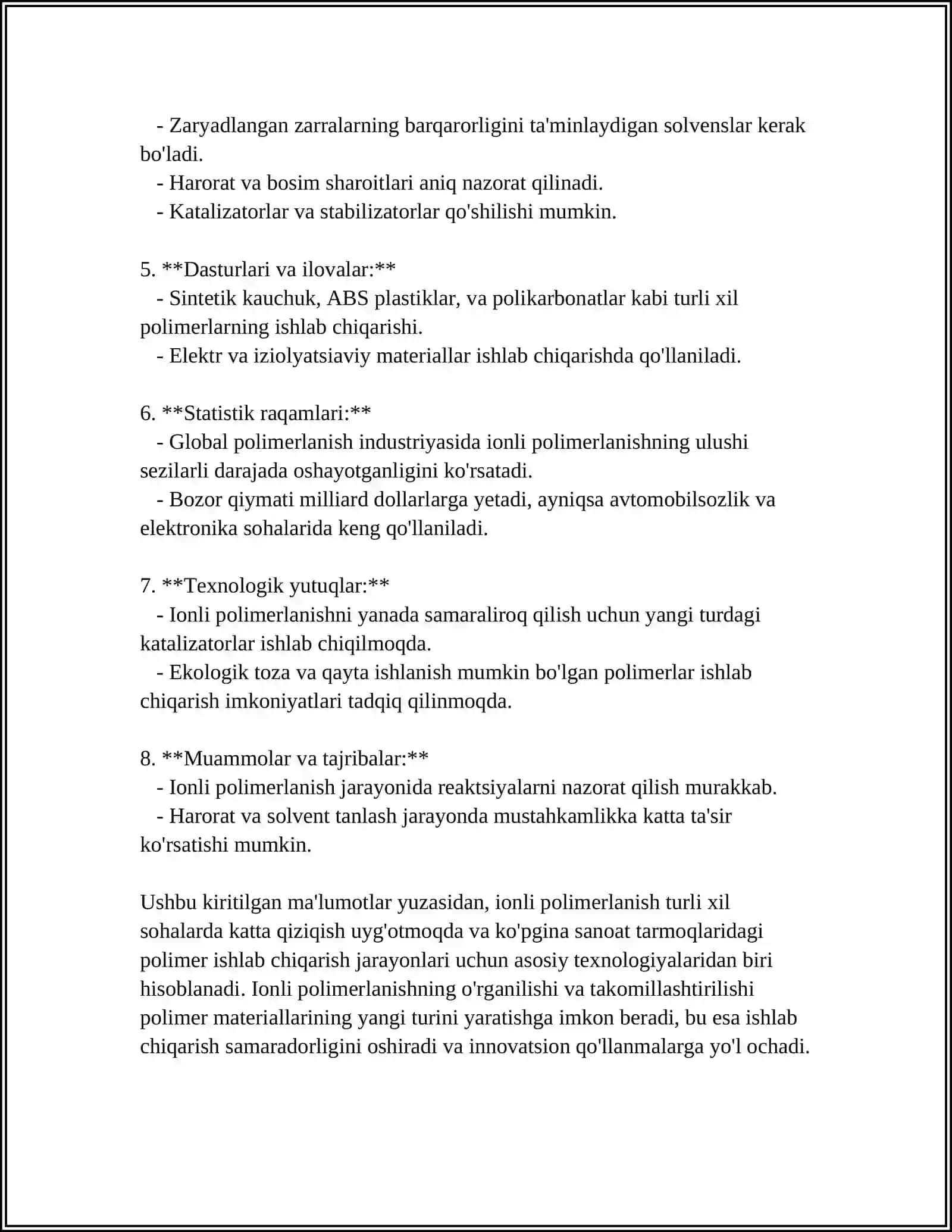 IONLI POLIMERLANISH TURLARI.KATION VA ANION POLIMERLANISH 4