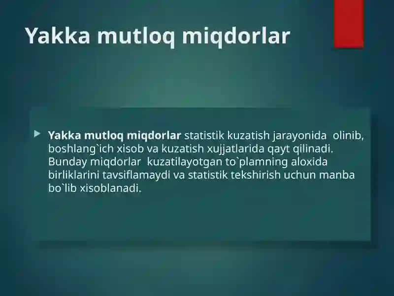 Mutlaq va nisbiy statistik miqdorlar 4