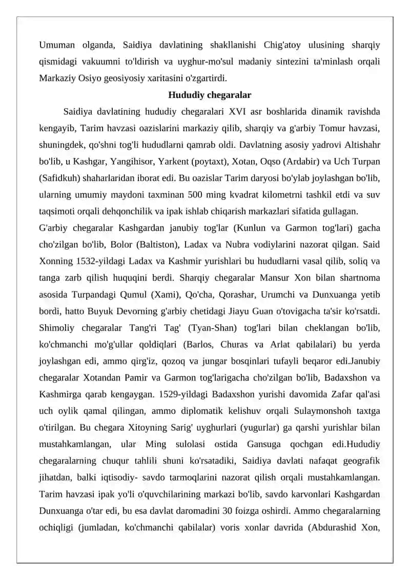 Saidiya davlati va uning Farg‘ona vodiysi tarixidagi o‘rni 4