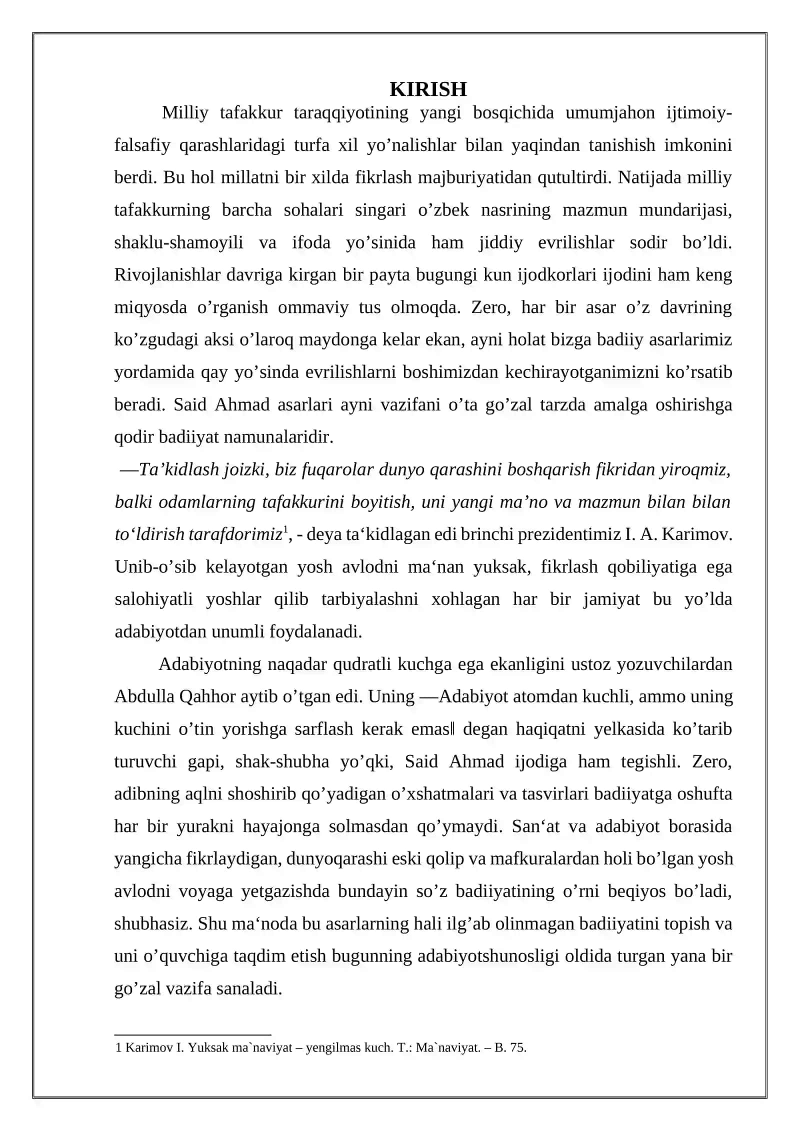 AKADEMIK LITSEYLARDA SAID AHMADNING ‘‘UFQ’’ TRILOGIYASINING SAVOL VA TOPSHIRIQLAR ASOSIDA O’RGANISH 4