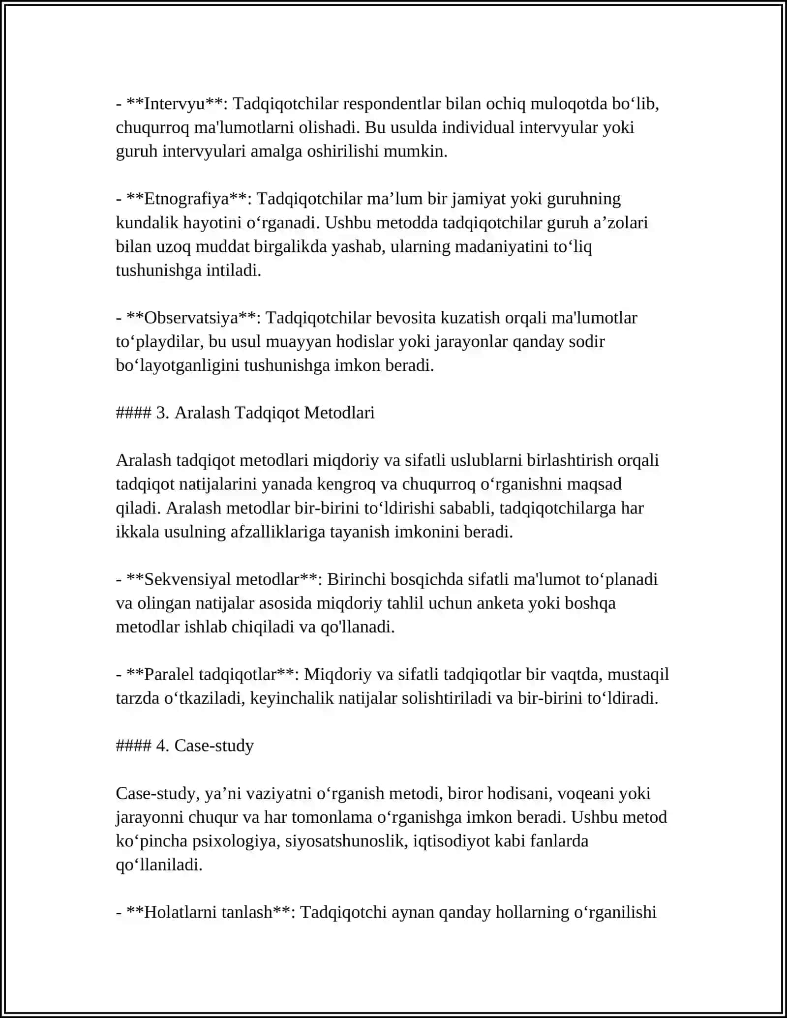 HOZIRGI ZAMON PSIXOLOGIYASINING TADQIQOT METODLARI.PSIXIKANING FILOGENTIK TARAQQIYOTI 4
