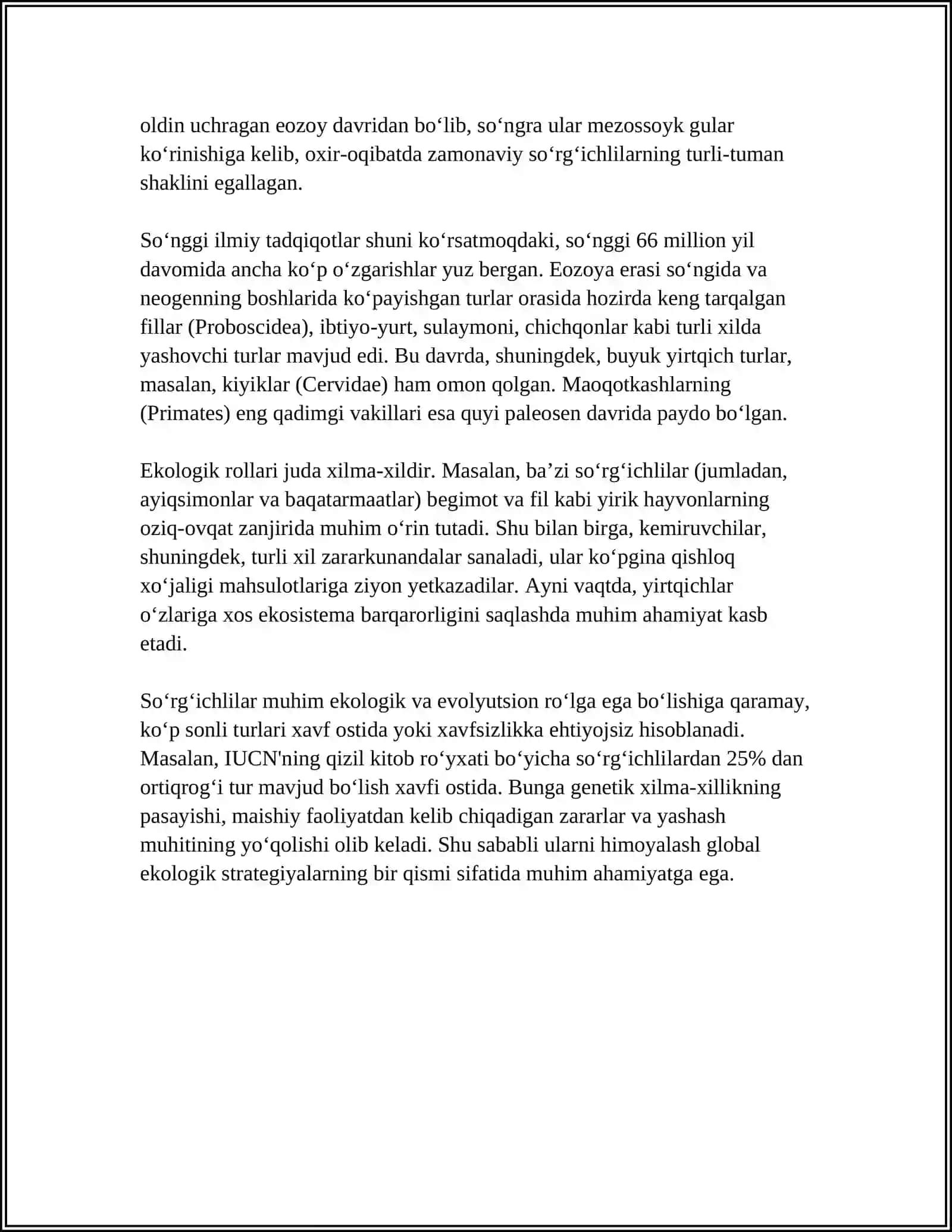 TIBBIY BIOLOGIYADAN: SO‘RG‘ICHLILAR 4