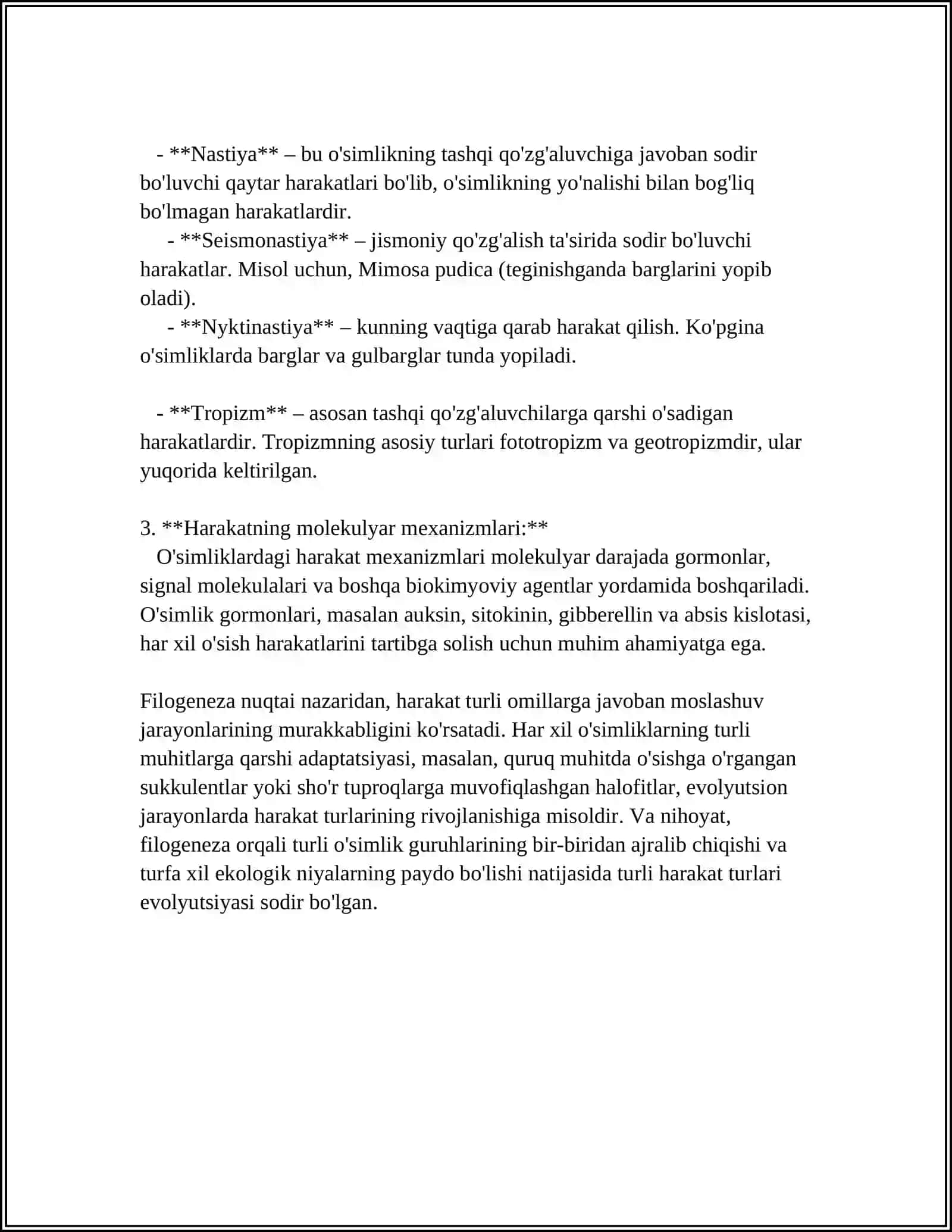 FILOGENEZNING BOSQICHLARIDA XATTI-HARAKATLARNING PAYDO BOLISHI 4