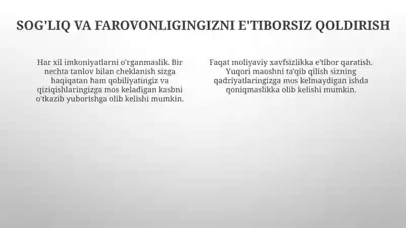 Kasb tanlashda yòl qòyiladigan tipik xatoliklar 4
