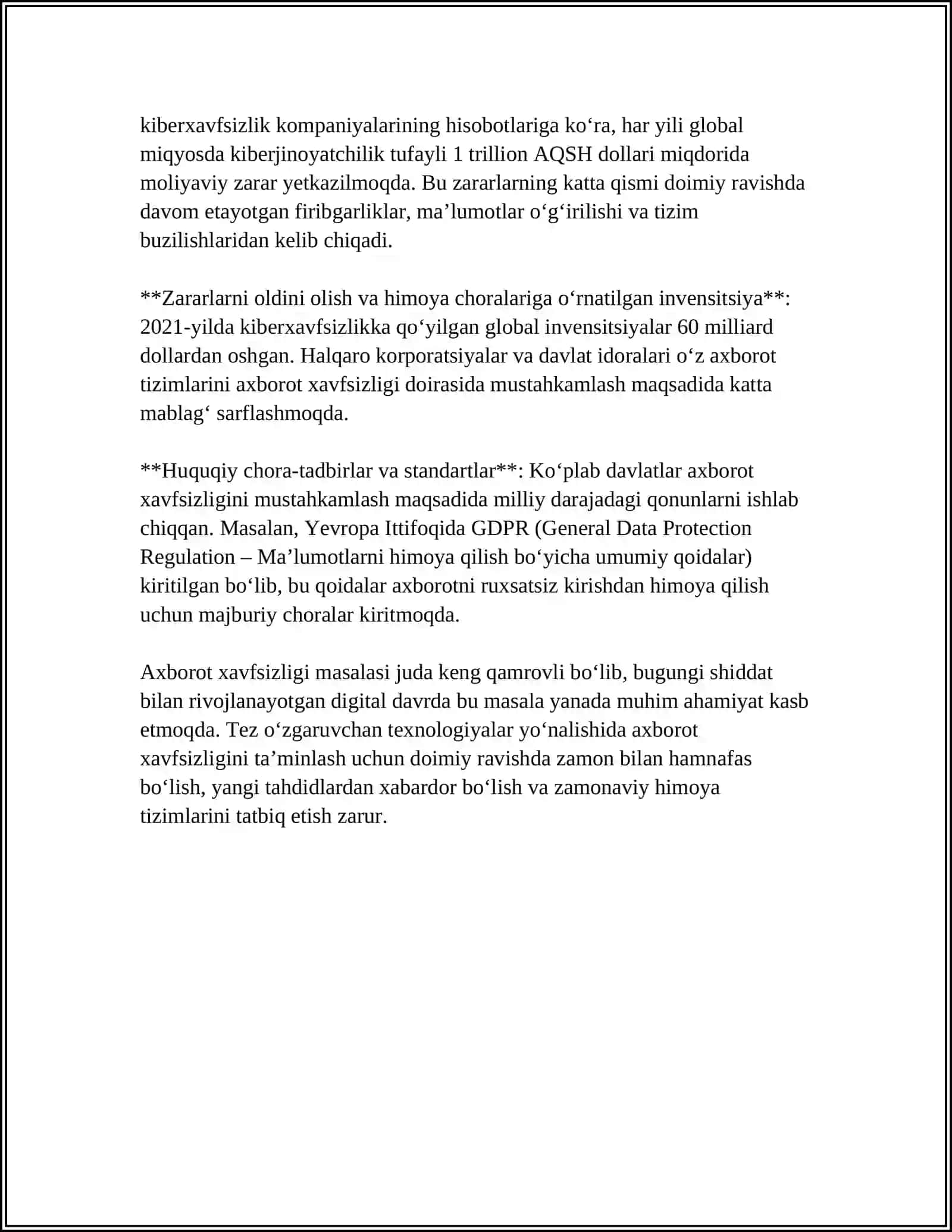 XAVFSIZLIKNI TAMINLASH TAMOYILLARI VA USLUBLARINI TAHLIL QILISH 4