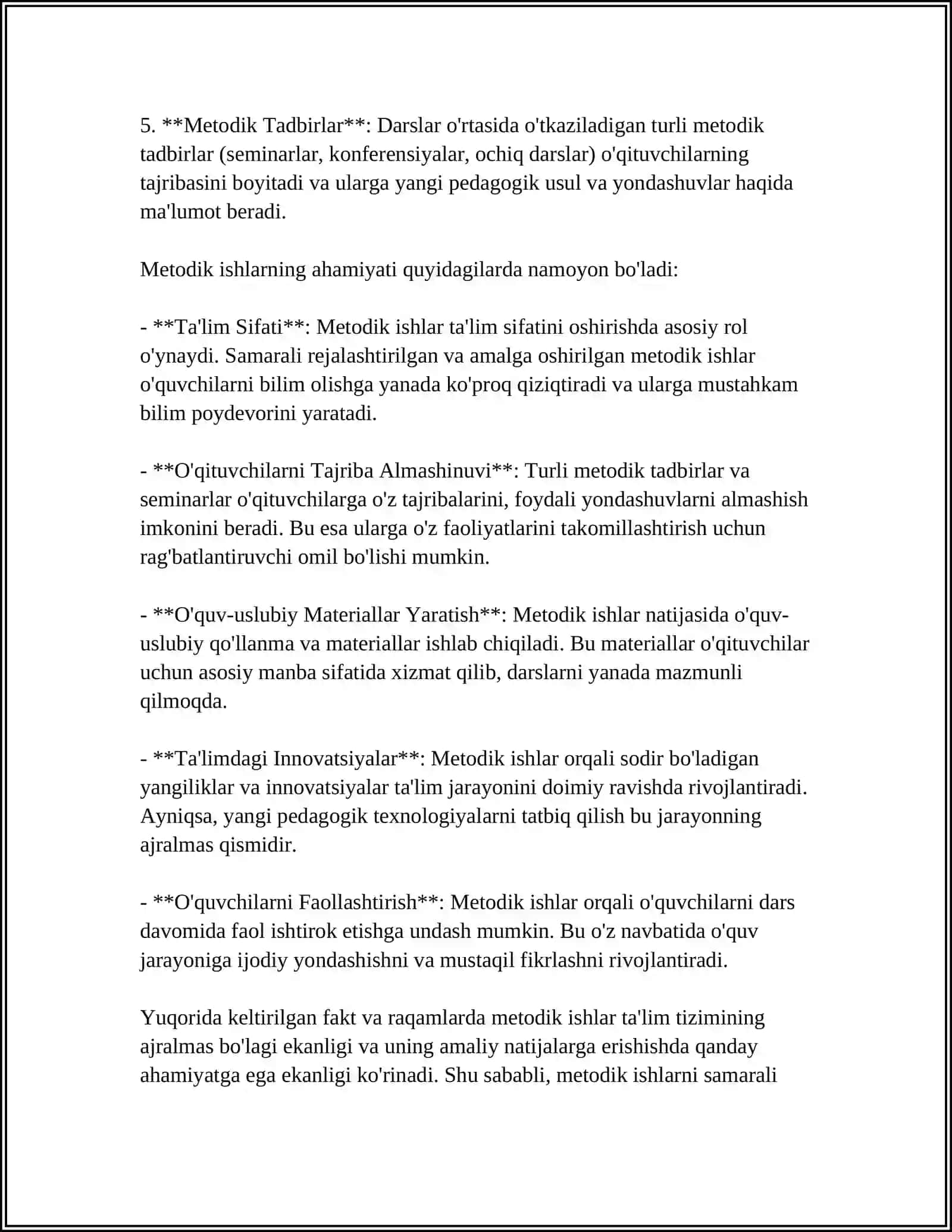 KASBIY TIBBIYOT BILIM YURTLARINING METODIK ISHLARNI TASHKIL ETISH 4