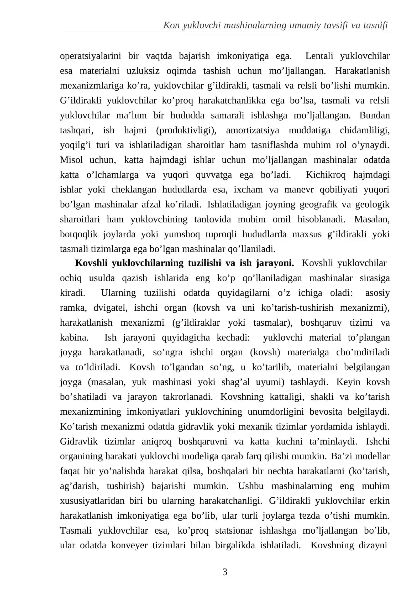 Kon ishi fanidan Ochiq usulda qazib olishda ishlatiladigan qazib olish yuklovchi kon mashinalari 4