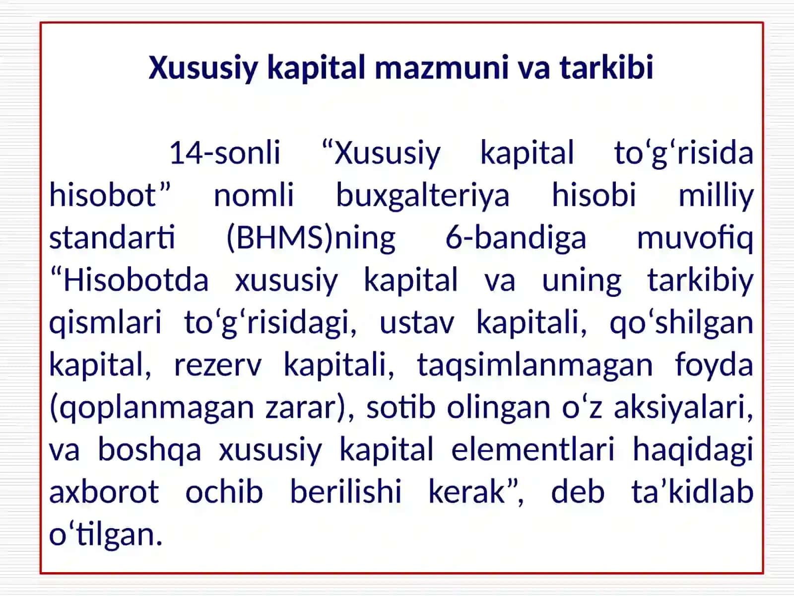 XUSUSIY KAPITAL TAHLILINING AHAMIYATI, TAHLIL VAZIFALARI VA AXBOROT MANBALARI 4