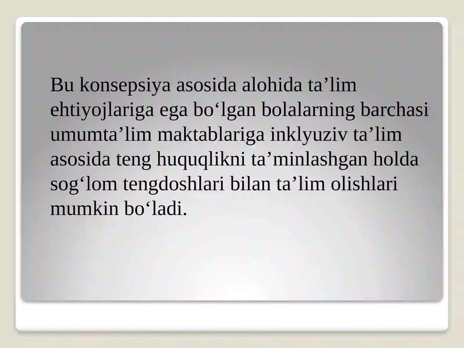 Inkulyuziv ta'limning huquqiy asoslari 4