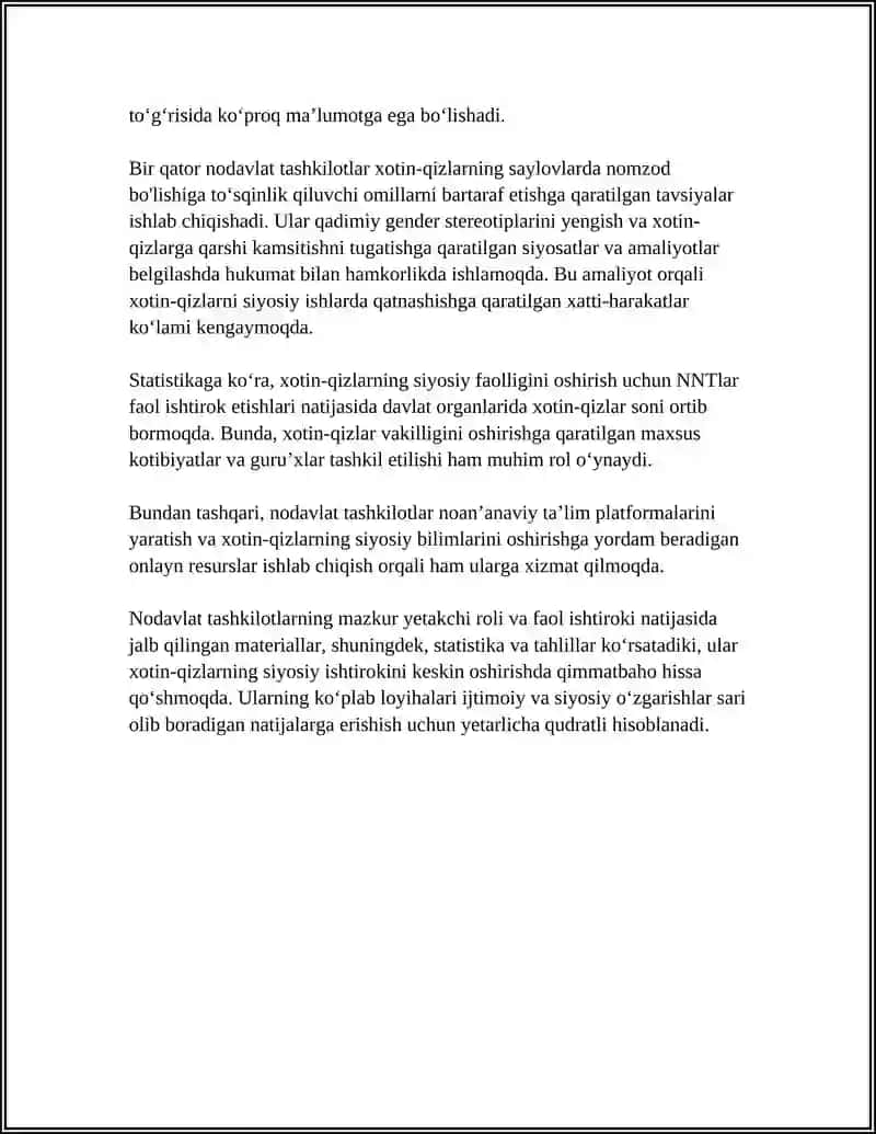 Xotin-qizlar ijtimoiy-siyosiy faolligini qo'llab-quvvatlash 4