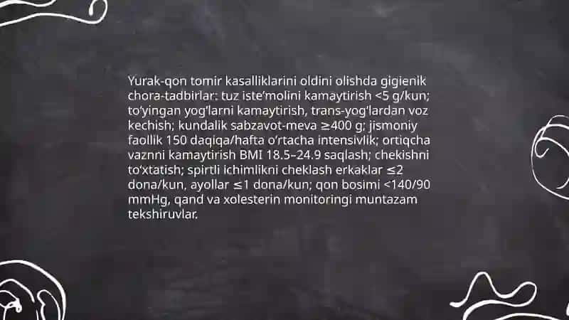 O'zbekiston Respublikasi aholisining eng muhim yuqumli bo'Imagan kasalliklari profilaktikasining gigienik jihatlari 4
