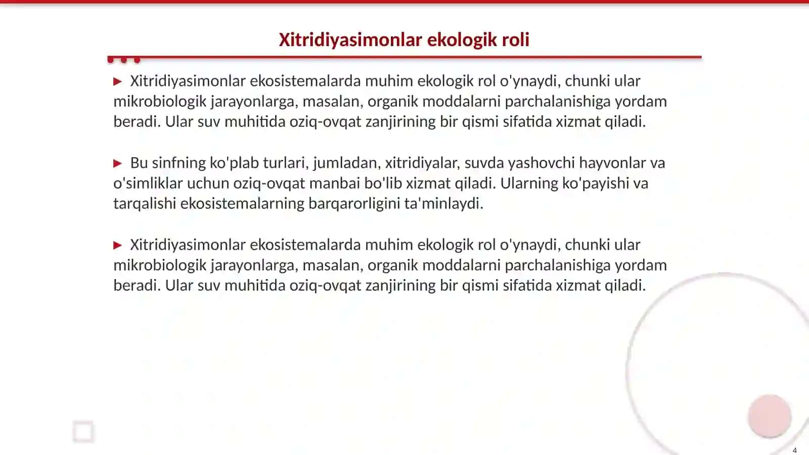 Xitridiyasimonlar sinfining umumiy xarakteristika ko'payish usullari 4