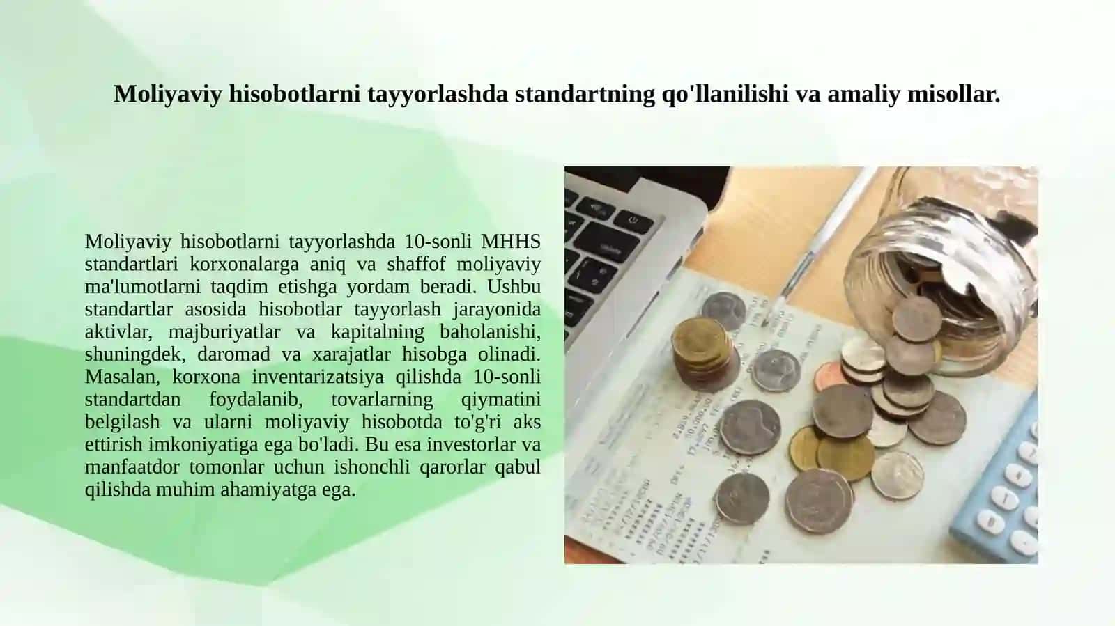 10-sonli MHHS Konsolidatsiyalashgan moliyaviy hisobot standartlarining mazmuni va qo'llanilishi haqida 4