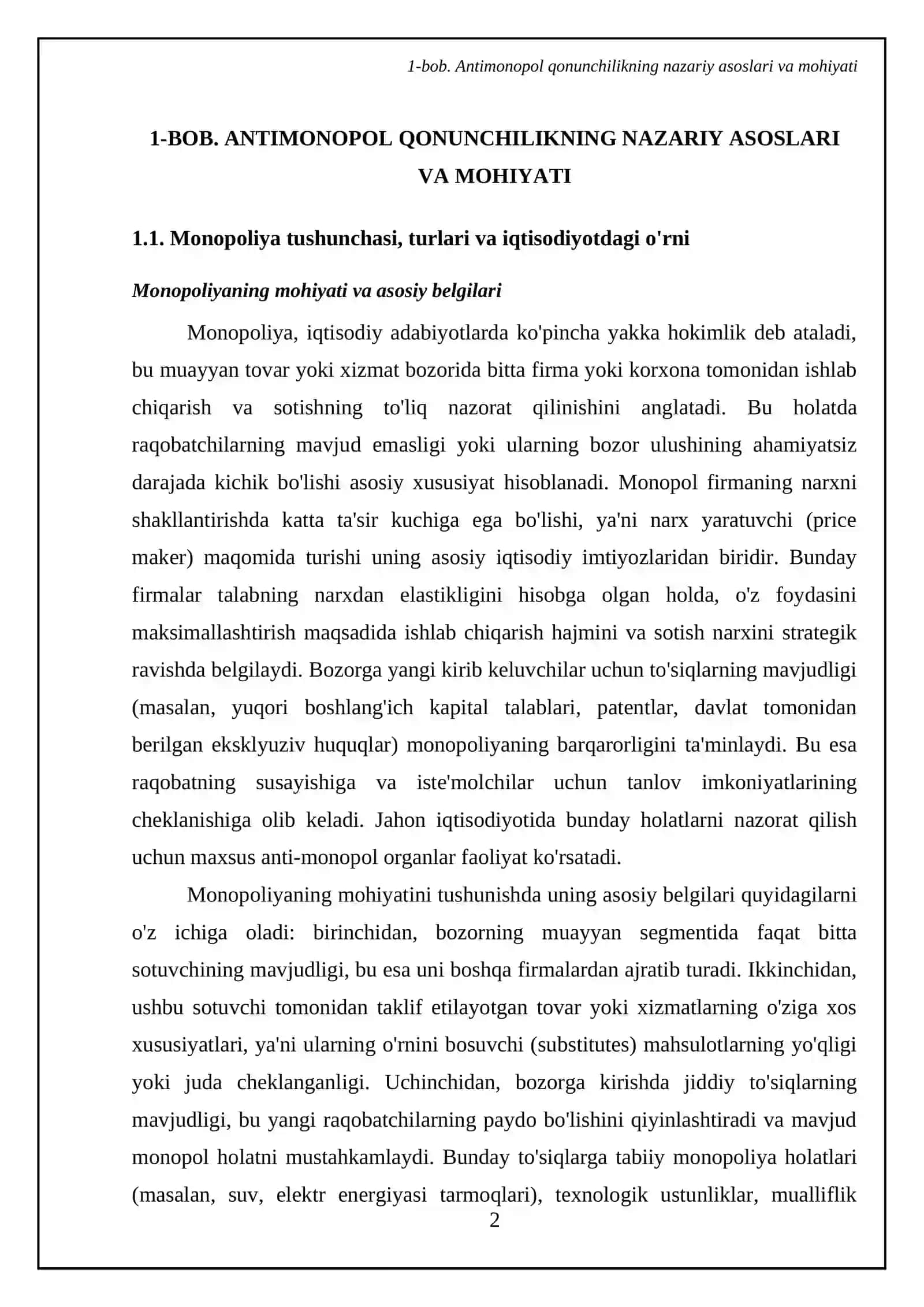 Anti monopol qonunchilik va monopolyalarda tartibga solish 4