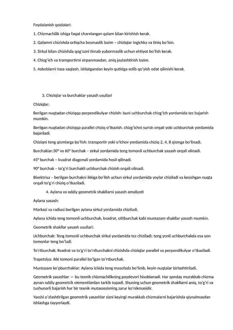 Texnik chizmalarni grafik bajarish qoidalari 4