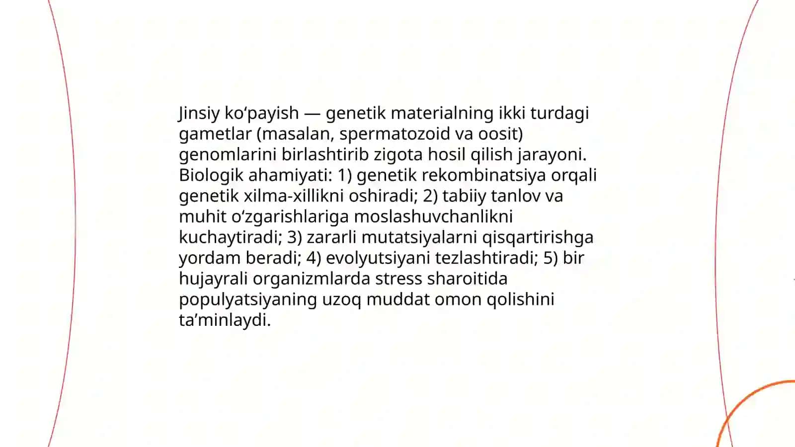 Jinsiz va jinsiy koʻpayishning biologik ahamiyati. Bir hujayrali organizmlardagi jinsiz va jinsiy koʻpayishning xillari 4