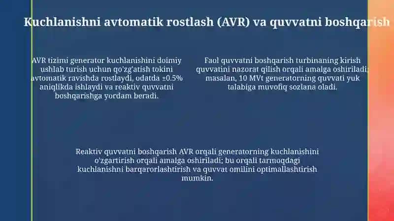 Sinxron generatorning avtomatik boshqaruvi 4