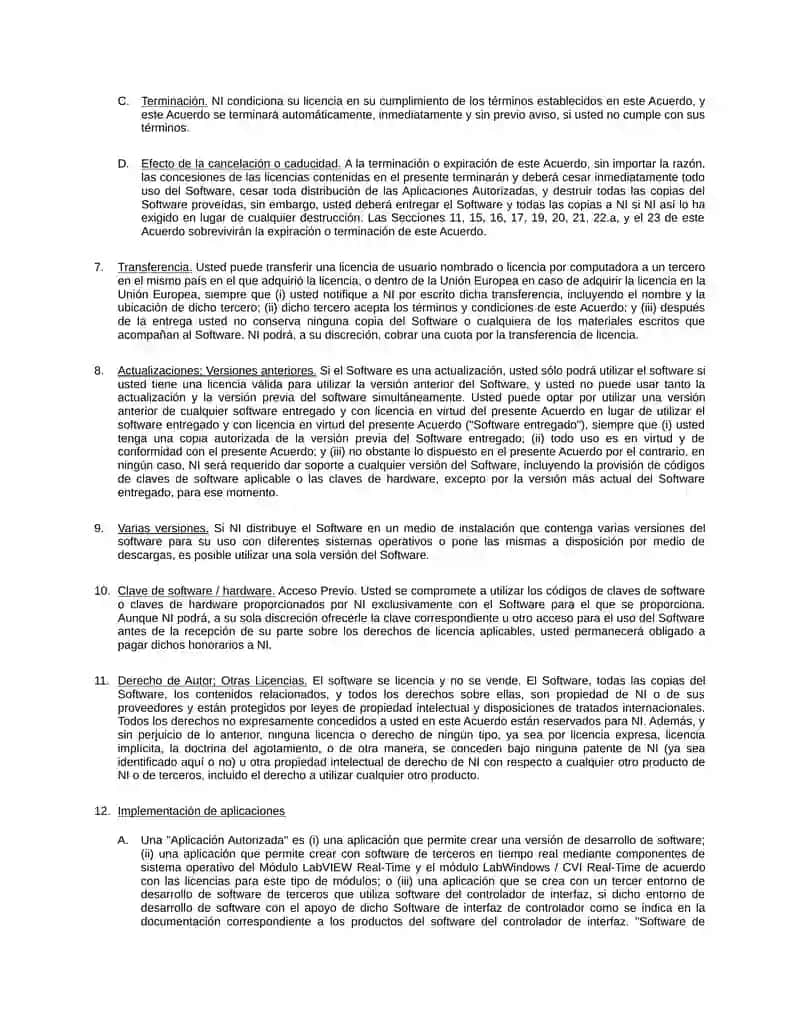 CONTRATO DE LICENCIA DE SOFTWARE DE NATIONAL INSTRUMENTS 4