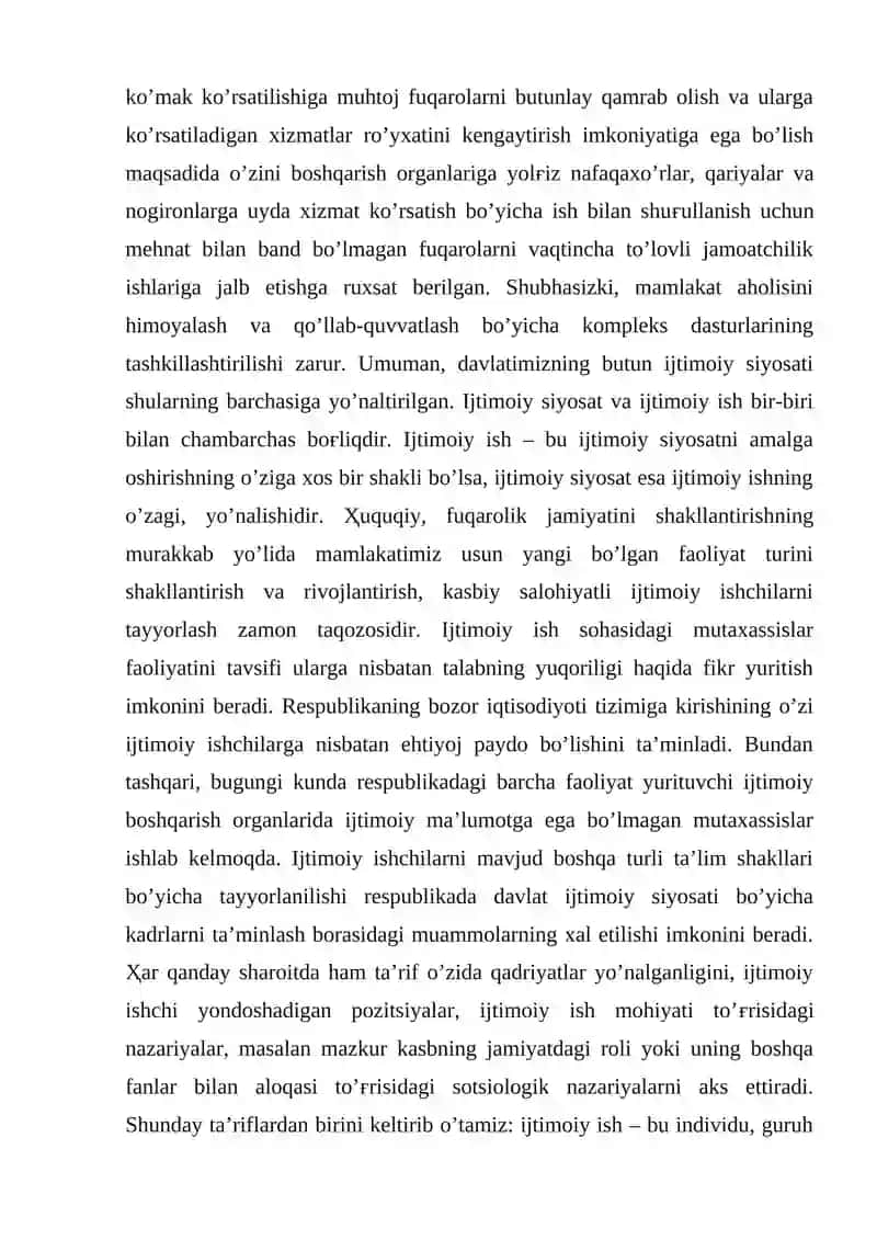 O’zbekistonda Ijtimoiy Ishning Rivojlanishi 4