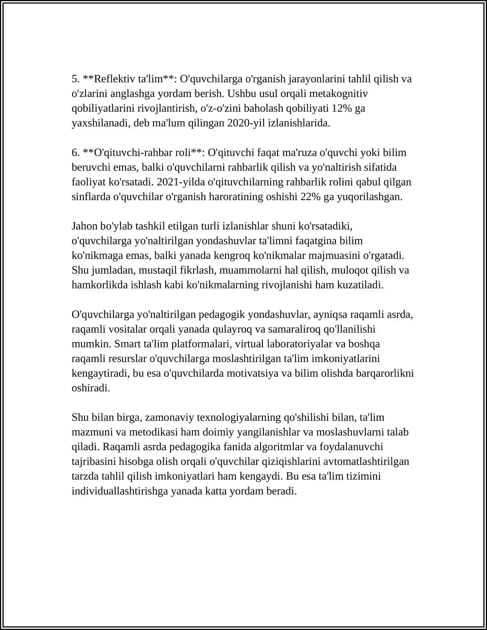 BOSHLANĞICH TAʼLIMDA PEDAGOGIK YONDASHUVLAR 4