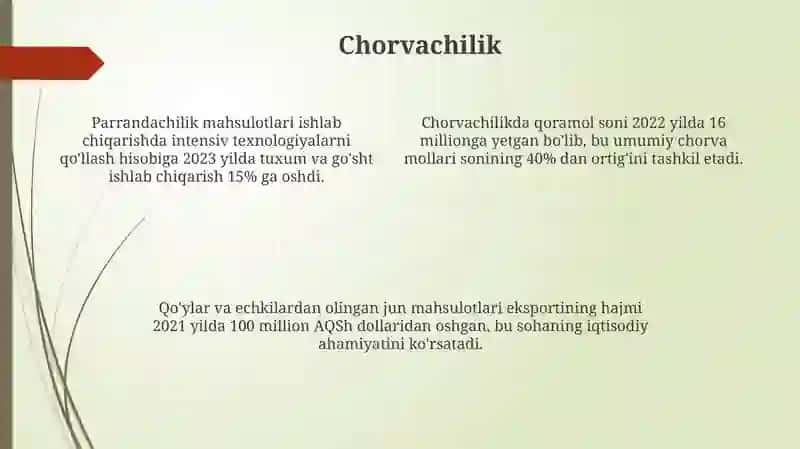 O'zbekiston dehqonchiligi va uning tarmoqlari 4
