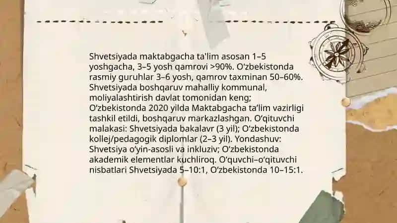 Shvedsiya ta‘lim masalalarining olib borilishi va komparativistik tahlili 4