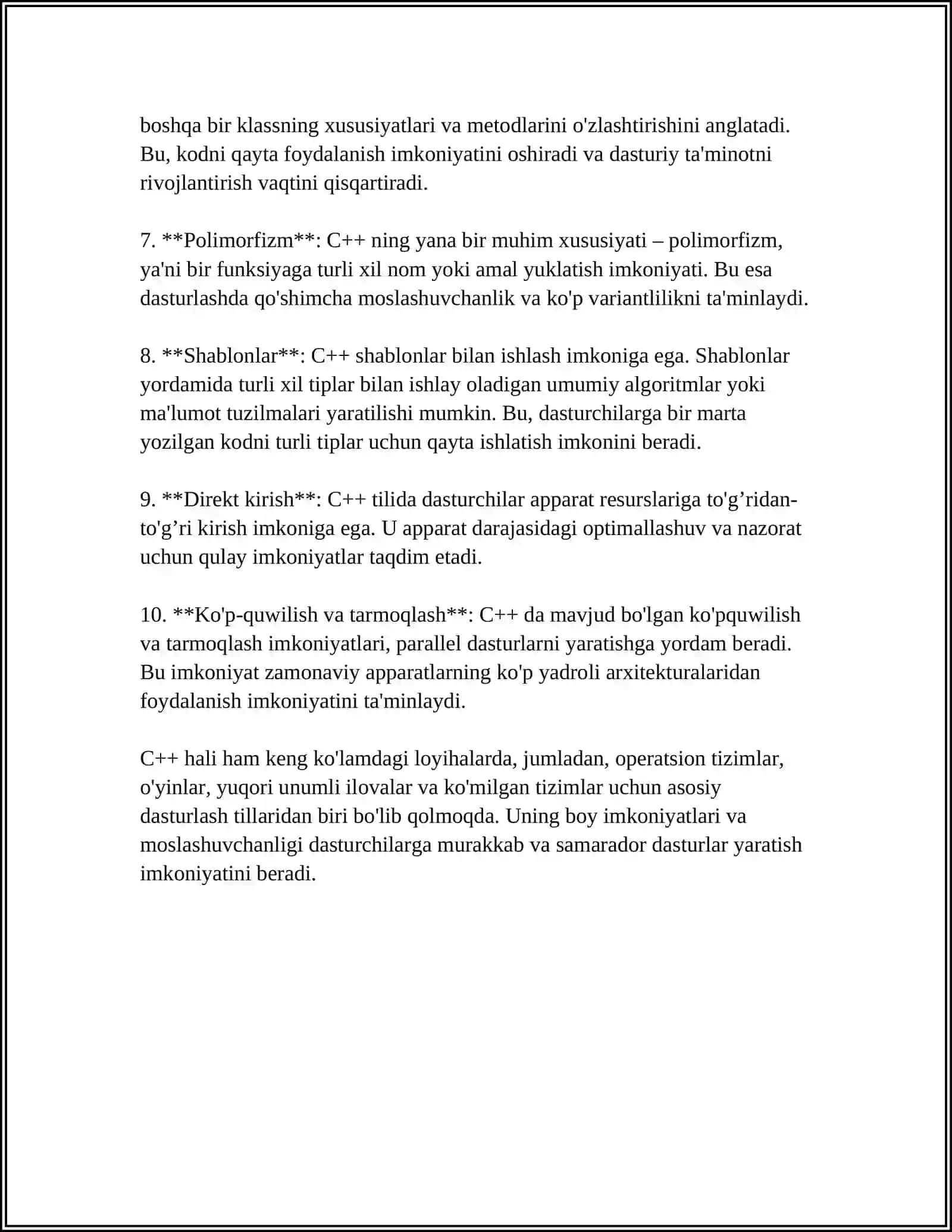 C++ DASTURLASH TILINING INTERFEYSI VA IMKONIYATLARI 4