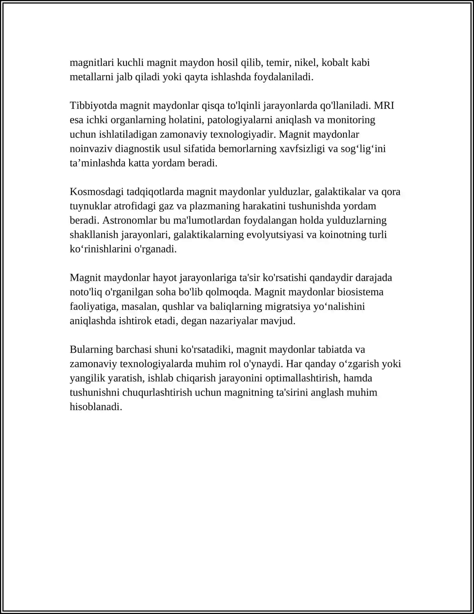 16.ORGANIZMGA O ZGARUVCHAN MAGNIT MAYDON BILAN TA' SIR ETISH. DARSONVALIZATSIYA 4