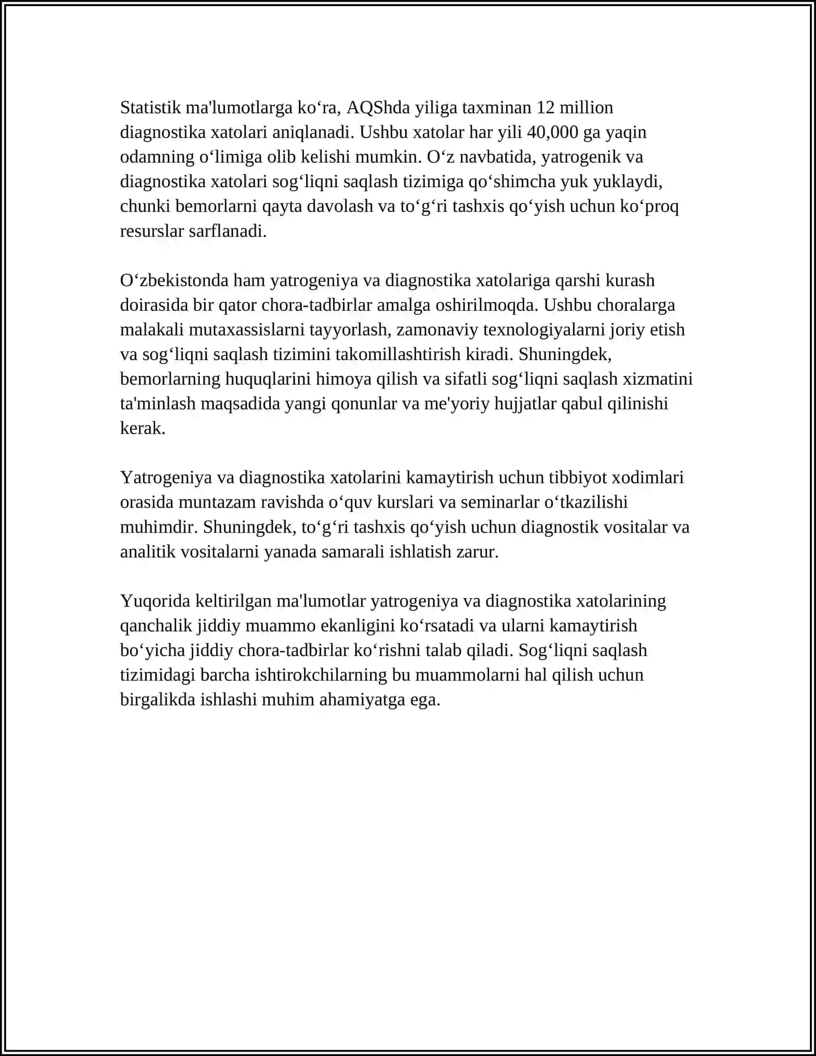 HOZIRGI ZAMON TIBBIYOTIDA YATROGENIYA MUAMMOLARI 4