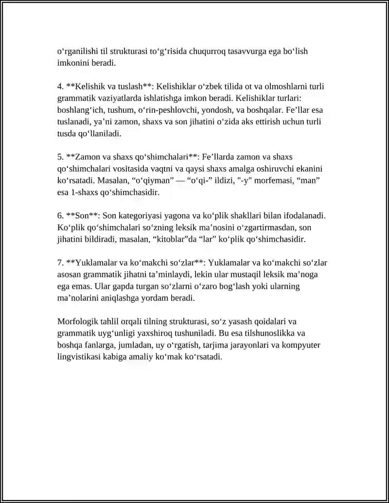 TILNING GRAMMATIK SATHI, MARFOLOGIYA 4