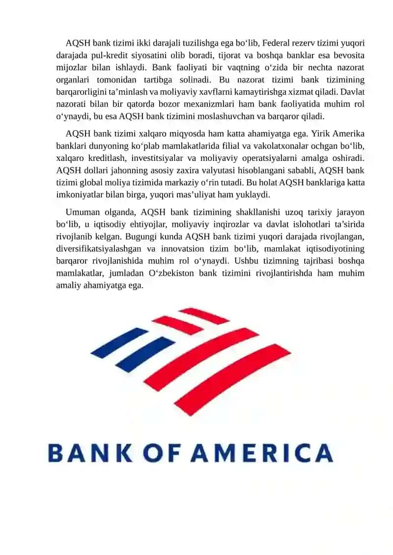 AQSH banklari va O‘zbekiston banklari farqlari 4