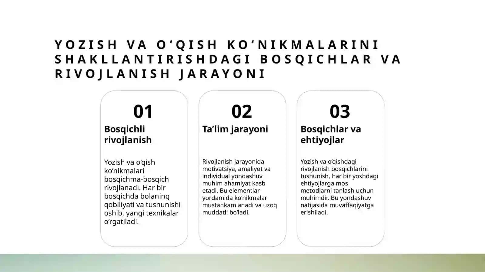 Bolalarni yozishga oʻqishga koʻnikmalarini shakllantirish 4