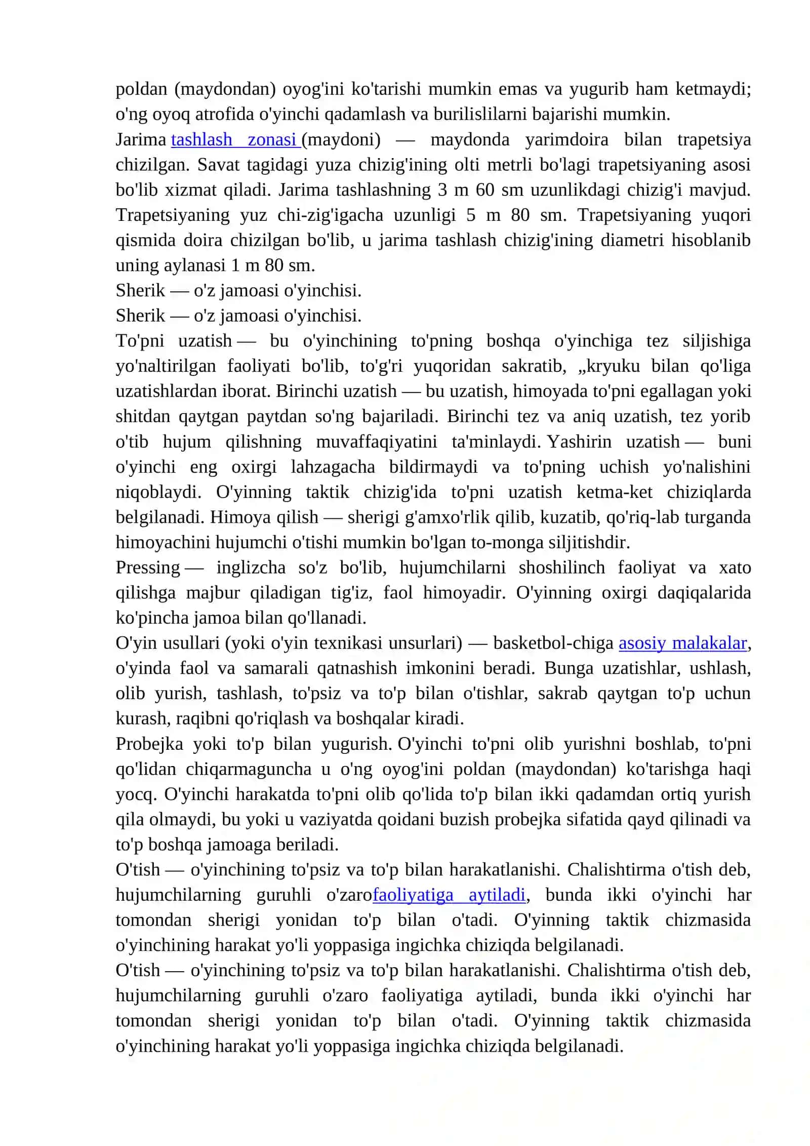 BASKETBOL O'YINI XIMOYA TEXNIKASI 4